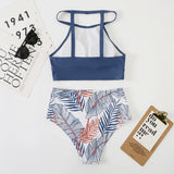 2026 High Waist Bikini Women High Neck Swimsuit Printed Swimwear Female Padded Beachwear Bathers Bathing Swimming Swim Suit