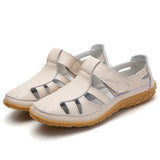 Split Leather Flat Sandals Women Fashion Summer Shoes Anti-slip Soft Sole Ladies Gladiator Sandal Breathable Sandalias SH031502