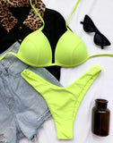 Sexy Halter Push Up Bra Cup Bikini 2025 Women Swimsuit Female Swimwear Two Pieces Bikini set Brazilian Bathing Suit Swim Beach