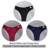 3Pcs/Set Women Cotton Panties Sexy V Waist Briefs T-Back Brazilian Underpants Female M-XL Underwear Girls Breathable Intimates