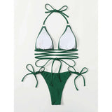 Sexy Micro Bikini 2025 Criss Cross Swimwear Bandage Woman Swimsuit Female Thong Bikinis Set 2 Piece Women Bathing Suit Beachwear