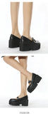 Spring Autumn Chunky Heel Vintage Lolita Shoes Women Platform Shoes Mary Jane Buckle Strap School Shoes For Girls Blackty7