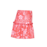 Women's Summer Ruffles A-Line Mini Skirt Y2K Style High Waist Floral Print Frill Trim Above Knee Short Skirt Blue/Pink/Purple
