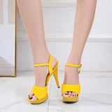 Womens High Heels Sandals 13cm Sexy Stripper Party Pumps Shoes Women Gladiator Platform Candy Color Sandals9j4r