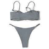 ZTVitality Folds Bikini Set 2022 New Arrival Solid Push Up Padded Bra Swimsuit Women's Beachwear Sexy Swimwear Brazilian Biquini