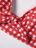 ZTVitality Bow Plaid Bikinis Push Up Sexy Bikini 2021 Hot Sale Straps Padded High Waist Swimsuit Retro Swimwear Women Biquini