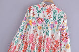 Foridol Floral Print Casual Boho Shirt Dress Maxi Long Autumn Winter Long Sleeve Dress Vestidos 2025 Button Up Dress