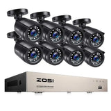 ZOSI 8-Channel AI Security Camera System With Human Vehicle Detection