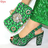 Doershow Women Shoes and Bags To Match Set Italy Party Pumps Italian Matching Shoe and Bag Set for Party shoes! 1-2