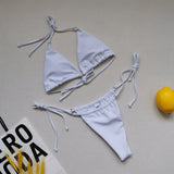 2025 Polka Dot Mini Micro String Bikini Women Swimsuit Female Bikinis Brazilian Swimwear Two Pieces Bikini Set Bathing Suit Swim