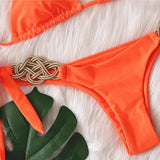New Patchwork Halter Knitted Bikini Women Swimwear Female Swimsuit Two-pieces Bikini set Brazilian Bather Bathing Suit Swim Lady