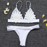 3D Flower Wrinkled Crinkled Bikini 2026 Women Bikinis Female Brazilian Swimwear Two pieces Swimsuit Bikini Set Bathing Suit Swim