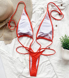 Sexy Extreme Mini Micro String Women Swimwear One Piece Swimsuit Female Cross Backless Monokini High Cut Bathing Suit Swim Lady