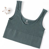 Women Crop Top Seamless Underwear Ribbed Bralette O Neck Bra Tops Female Bra Crop Top Fashion Tanks Top Streetwear Camisole