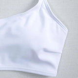 New One shoulder Bikini 2025 Female Swimsuit Women Swimwear Three-pieces Bikini set Mesh Long Skirt Beach wear Bathing Suit Swim