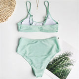 2025 Glitter Sparkling Female Swimsuit High Waist Bikini Women Swimwear Two Pieces Bikini Set Wrinkled Bandeau Bathing Suit Swim