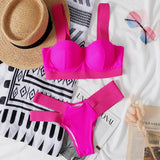 Leopard High Waist Bikini Push Up Bra Cup Bikinis 2026 Women Swimsuit Female Swimwear Two Piece Bikini Set High Cut Bathing Suit