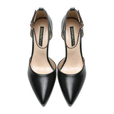 2025 Summer Brand Ankle Straps Womens Sandals 10 Cm Sexy Pointed Toe Platform Pumps Matte Leather Ladies High Heels Size 32 33