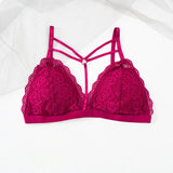 Deep V Bralette Woman Bra Floral Lace Bra Wire Free Bralette Sexy Lace Lingerie Female Push Up Brassiere Removable Pad Intimates