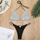 Shiny Sequins Diamond Micro Bikini 2025 Women Swimsuit Female Halter Swimwear Two Pieces Bikini Set Brazilian Bathing Suit Swim