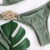 New Patchwork Halter Knitted Bikini Women Swimwear Female Swimsuit Two-pieces Bikini set Brazilian Bather Bathing Suit Swim Lady