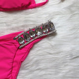 Halter Shiny Crystal Diamond Bikini Women Bandage Swimsuit Female Swimwear Rhinestone Bikini set Brazilian Bathing Suit Swim