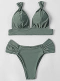 ZTVitality Solid Swimsuit Women Swimwear 2025 Newest Mid Waist Sexy Bikini Push Up Bikini Set Brazilian Bathing Suit Beach Wear