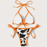 Sexy Leopard Bikini 2025 Halter Swimsuit Women String Swimwear Female Micro Bikini Set Brazilian Bathing Suit Push Up Swim Wear