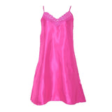Women Ice Silk Cool Nightgown Pyjamas Sexy V Neck Sleepwear Nightwear