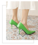 Pumps shoes Women Fashion Office Basic High Heels Work Lady Shoes Black Pink Green Thin Heels Brand Point Toe998
