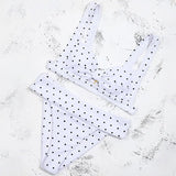ZTVitality Dot Bikinis Bow Push Up Bikini 2025 New Arrival Padded Bra Mid Waist Swimsuit Sexy Swimwear Women Brazilian Biquini