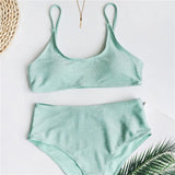 2025 Glitter Sparkling Female Swimsuit High Waist Bikini Women Swimwear Two Pieces Bikini Set Wrinkled Bandeau Bathing Suit Swim