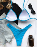 2025 Halter Bra Cup Bikini Sexy Swimsuit Female White Swimwear Women Push up Bikini set Brazilian Bathing Suit Bandeau Swim suit