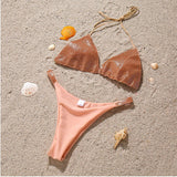Shiny Sequins Diamond Micro Bikini 2025 Women Swimsuit Female Halter Swimwear Two Pieces Bikini Set Brazilian Bathing Suit Swim