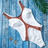 2025 Sexy Splicing Mesh See Through Female Swimwear One Piece Swimsuit Women High Cut Monokini Bathing Suit Swim Beach Wear