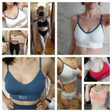 Women Crop Top Seamless Sports Push-Up Bra Tube Top Lingerie Underwear Streetwear Padded Camis with Straps Daily Wear Tops