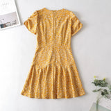 Foridol Blue Floral Print Summer Beach Dress Women Casual Holiday Short Sleeve Dress Boho Sundress Vestidos Fashion Clothes