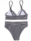 ZTVitality Bow Plaid Bikinis Push Up Sexy Bikini 2021 Hot Sale Straps Padded High Waist Swimsuit Retro Swimwear Women Biquini