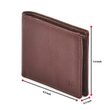 Real Leather Mens Bifold Wallet RFID Blocking Slim Minimalist Front Pocket - Thin & Stylish with ID Window in Gift Box (Nappa, Cognac) Cognac Nappa
