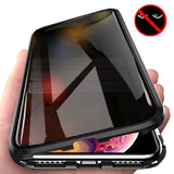Magnetic Tempered Glass Privacy Metal Case iphone