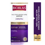 Bioblas Procyanidin Anti-Hair Loss Shampoo with Biotin - Paraben-Free, 12.18 fl oz