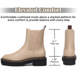 Women's Chelsea Ankle Boots – Leather Platform Lug Sole