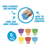 Carioca Teddy Baby Crayons for Toddlers - 6 Non-Toxic Wax Crayons for Kids Aged 1+ Year