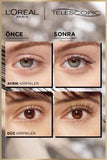 L'Oreal Paris Telescopic Waterproof Mascara - Black Lengthening Mascara for Long, Defined Lashes - Smudge-Proof, All-Day Wear