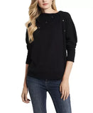 Vince Camuto Womens Fold Over Neck Long Sleeve Top