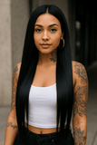 Silk Set – 4-Pack of Brazilian Straight Human Hair Bundles (Natural Black)