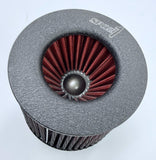 SPDZ1 High-Flow Performance Intake Filter – 3" Inlet, Pre-Oiled, Black Wrinkle w/ Red Media (Universal)