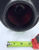 SPDZ1 High-Flow Performance Intake Filter – 3" Inlet, Pre-Oiled, Black Wrinkle w/ Red Media (Universal)