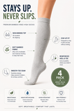 Women’s Bamboo Knee-High Socks 4-Pack – Soft & Breathable