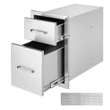VEVOR Outdoor Kitchen Door Drawer Combo 29.5" W x 22.6" H x 21.7''D, Access Door/Triple Drawers with Propane Drawer and Adjustable Garbage Ring, Perfect for BBQ Island Patio Grill Station